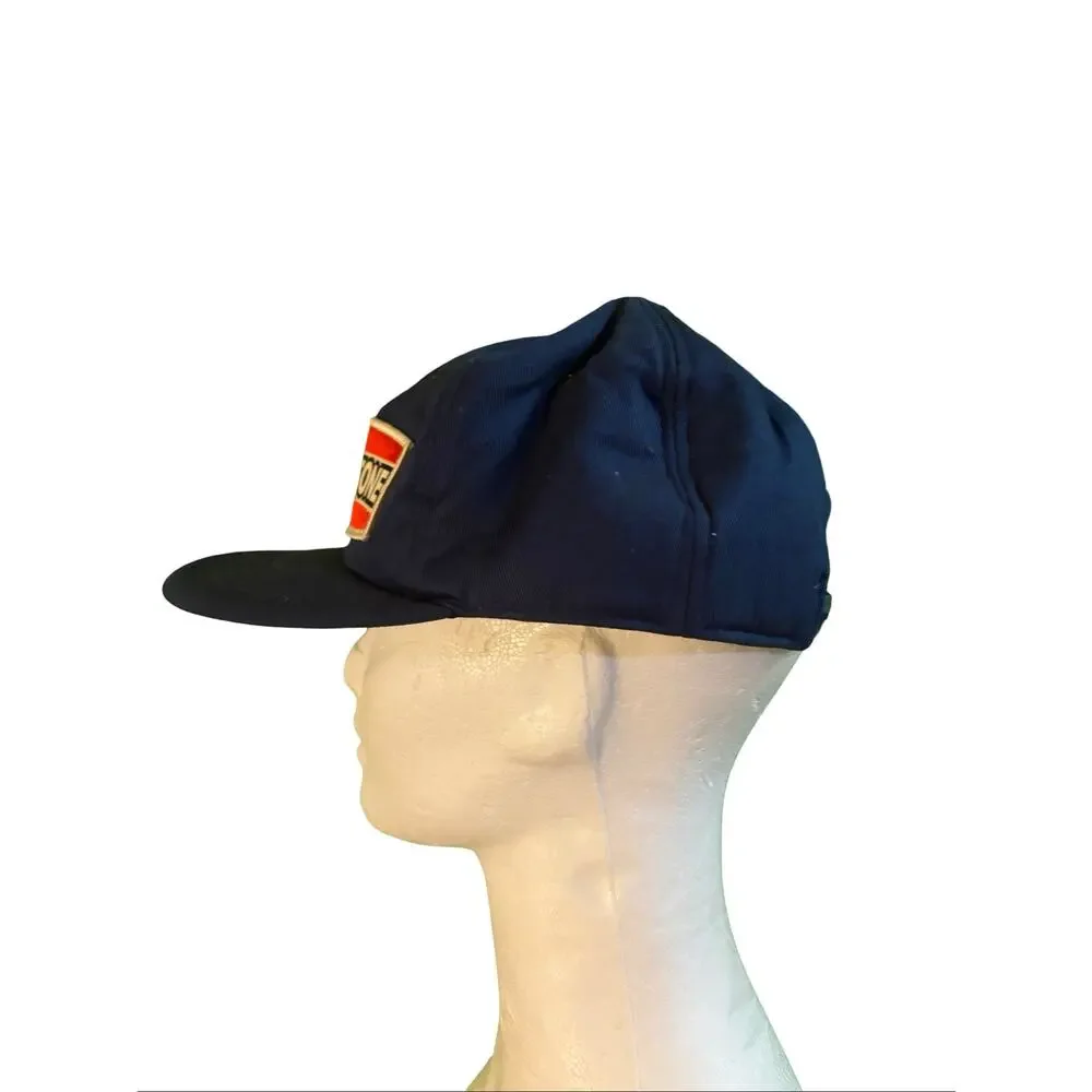 Vintage Bridgestone Motorsports Snapback Hat Blue Racing Patch Cap Made in USA